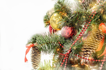 Christmas decorations closeup. Space for text