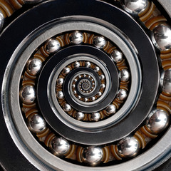 Industrial Spiral Ball Bearing. Double sense - each spiral level as a higher level of bearing...
