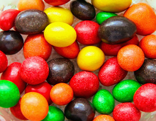 bright candy colorful jelly beans, sweet colorful candies in the