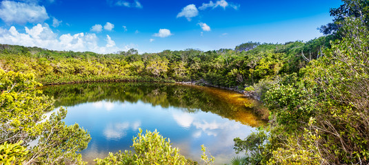 Fototapeta na wymiar Cottage Pond, North Caicos, Turks & Caicos Islands