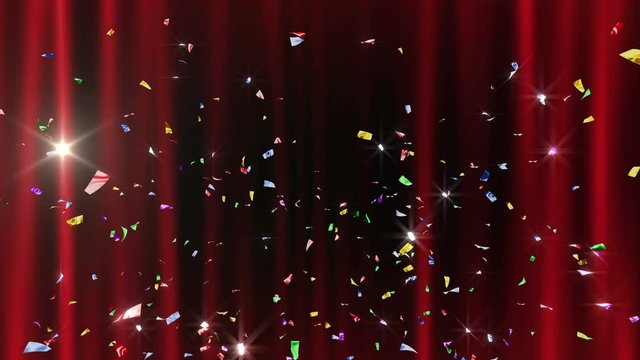 Colorful confetti particles