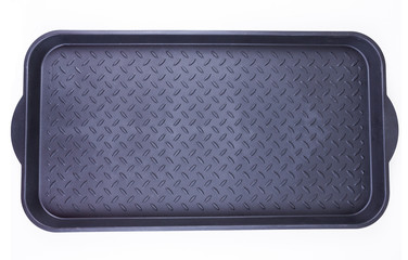 Tough durable diamond plate tray black rubber
