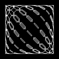 Delusional abstract pattern in black and white. The Illusory effect of three-dimensional object in the plane.