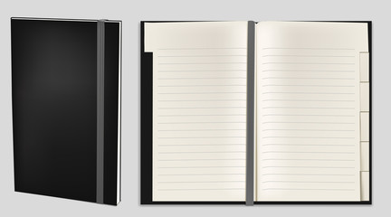 blank realistic notepad notebook, diary, planner.Template for your design