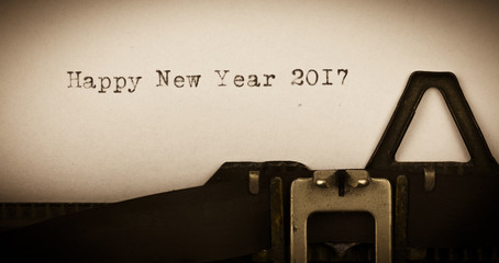 Happy New Year 2017 - geschrieben auf einer alten Schreibmaschine