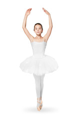 Beautiful ballet dancer on white background