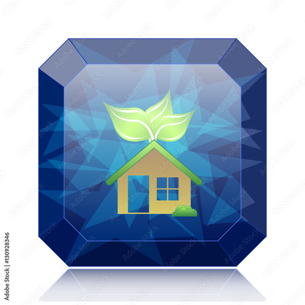 Poster eco house icon