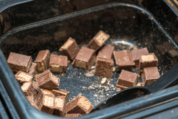 Chopped chocolate bars
