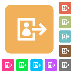 User logout rounded square flat icons