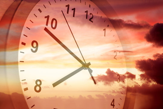 Time clock passing in sky