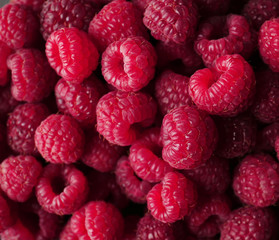 Fresh raspberries background
