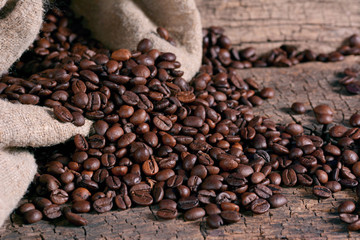 Black coffee beans