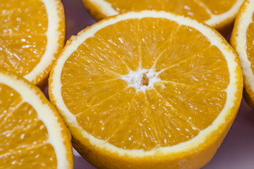 halves of orange close-up