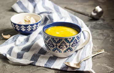 Bowl of  cheese soup