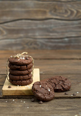 Christmas chocolate cookies with  chips