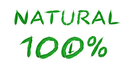 Hundred percent natural of leaves