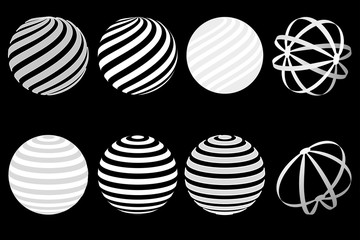 Set logo balls, set logo globe, Abstract vector logo ball,Logo for Business,