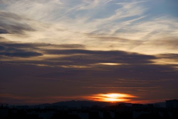 multicolor sky and sunset