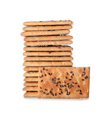 Cereal cookies on white background