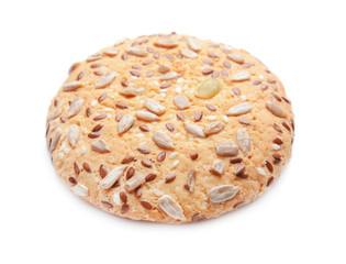 Cereal cookie on white background