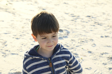 happy kid in the beach