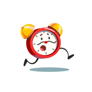 Running animated alive alarm clock