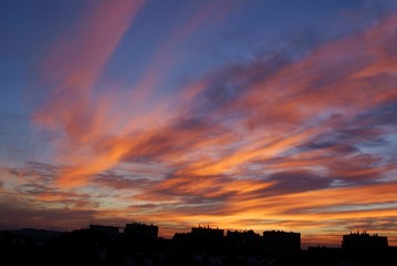 multicolor sky and sunset