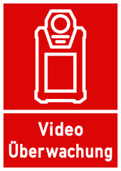 vss20 VideoSurveillanceSign vss - ks154 Kombi-Schild - Hinweis Zeichen Piktogramm - bodycam - Videoüberwachung - Kameraüberwachung - DIN A3 A4 A5 A6 Poster XXL - rot g4830