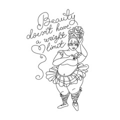 Big adorable lady drawing