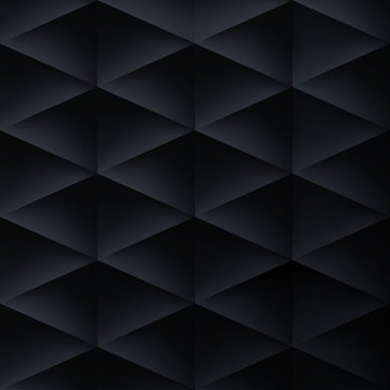 Retro background, triangles and rhombus, mesh gradient, vector wallpaper, black pattern