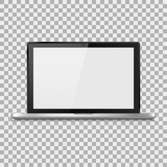 Laptop realistic with a blank screen on the background isolate, stylish vector illustration EPS10