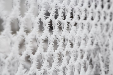 Fence covered with snow