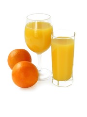 orange juice and fruits