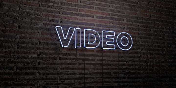 VIDEO -Realistic Neon Sign on Brick Wall background - 3D rendered royalty free stock image. Can be used for online banner ads and direct mailers..