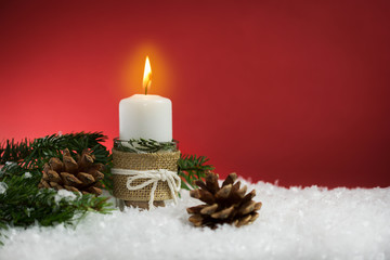 Candle light in the snow