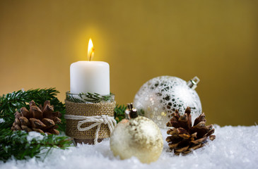 Candle light in the snow