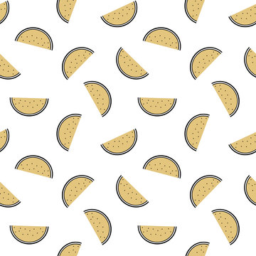 cute black and gold watermelon slice seamless vector pattern background illustration
