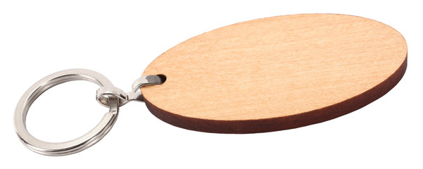 Wooden pendant elliptical key ring blank