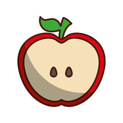 apple fresh fruit icon vector illustration design