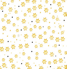 Christmas vector illustration with gold snowflakes and dots