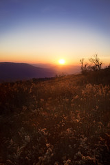 Sunset over Blue Ridge Mountains in Virginia