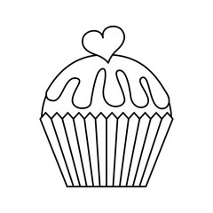 delicious sweet cupcake icon vector illustration design