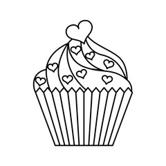 delicious sweet cupcake icon vector illustration design