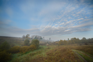 Beautiful foggy landscape