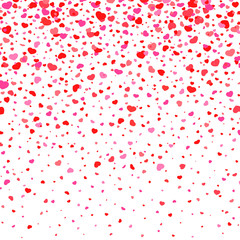 Falling hearts background. Isolated on white background. Vector illustration, eps 10.
