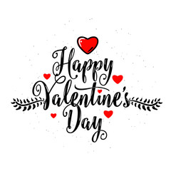 Vector illustration of happy valentines day lettering greeting