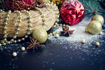 Christmas decoration with copy space