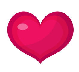 Heart icon, flat design. Isolated on white background. Vector illustration, clip art