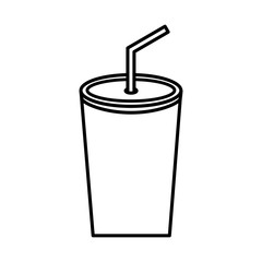 soda glass with straw icon vector illustration design
