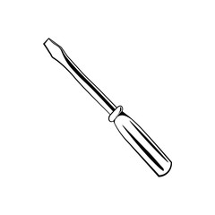 Obraz premium Slotted screwdriver isolated on white background. illustration